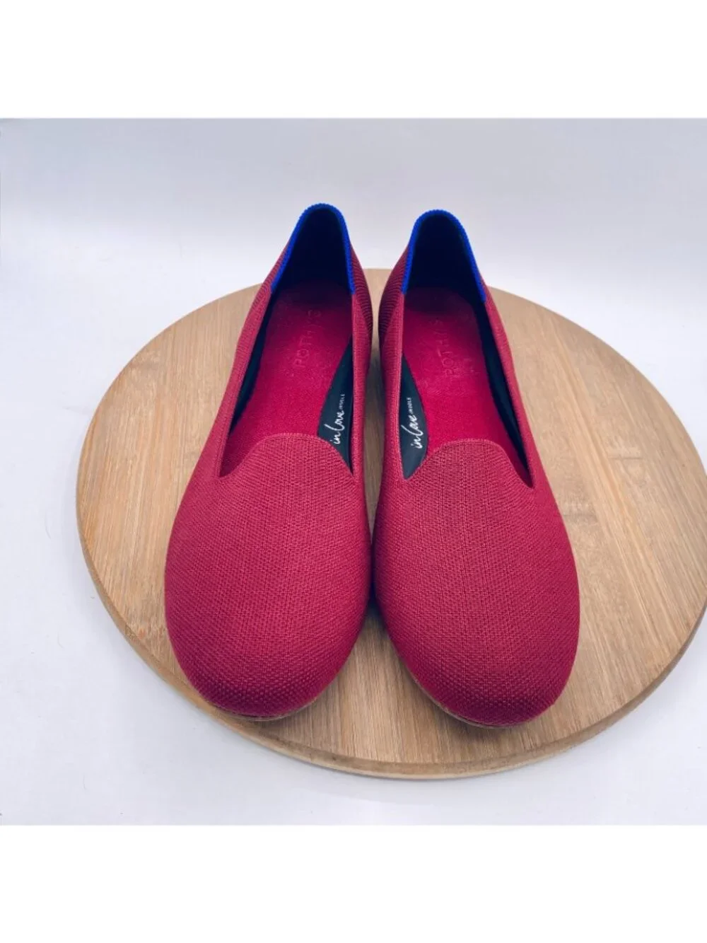 Rothy's The Flat Shoes Womens 12 42 Burgundy Knit Comfort Ballet Flats